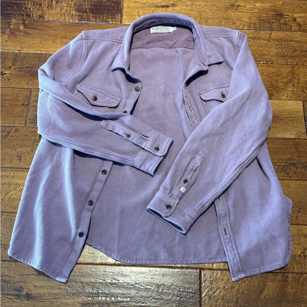 Outerknown Lavender Casual Button Down Blanket Sh… - image 11